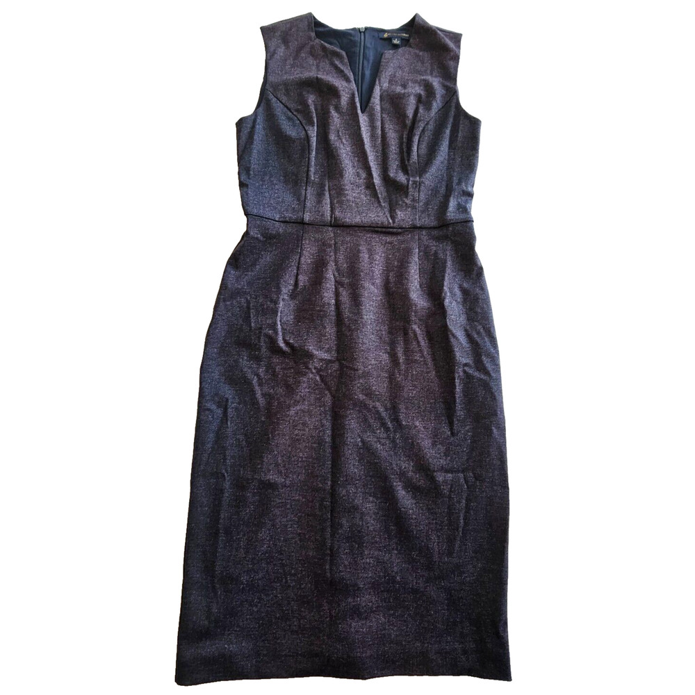 Brooks Brothers Dress Women's 2 NEW Sheath Sleeveless Viscose Career‎ Navy Blue